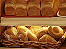 Breads and bread rolls at a bakery