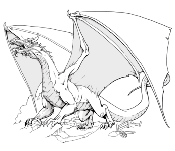 Representation of a dragon as it appears in the role-playing game Dungeons & Dragons