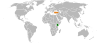 Location map for Kenya and Turkey.