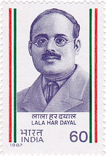 Har Dayal on a 1987 stamp of India