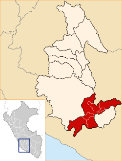 Location of Parinacochas in the Ayacucho Region