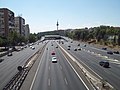 Express and local lanes, M-30 circular highway in Madrid, Spain, east section