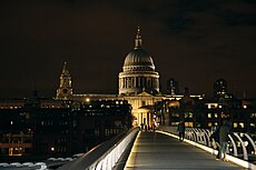 View of St Paul's Cathedral from Millennium Bridge.