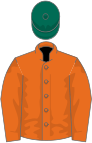 Orange, dark green cap