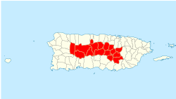 Municipalities officially belonging to the Porta Cordillera region.