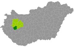 Tapolcai District within Hungary and Veszprém County.