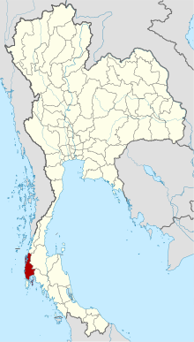 Map of Thailand highlighting Phang Nga province