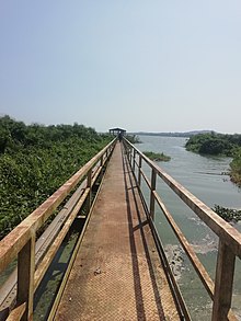 A pedestrian bridge in Uganda
