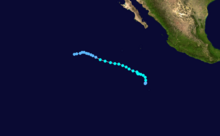 Track map of Tropical Storm Cristina