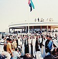 Image 24Historic photo depicting the first hoisting of the United Arab Emirates flag by the rulers of the emirates at The Union House, Dubai on 2 December 1971. (from History of the United Arab Emirates)