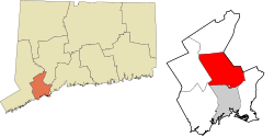 Trumbull's location within the Greater Bridgeport Planning Region and the state of Connecticut
