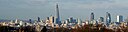 ☎∈ The Shard visible on the City of London skyline, seen from Forest Hill in 2012.