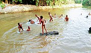 Kids swimming in the creeks of Ikorodu, Lagos, Nigeria. (2019)