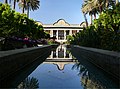 Image 74Reflection of the Bagh-e Narenjestan (orange garden) and the Khaneh Ghavam (Ghavam house) at Shiraz, Iran (Persian garden) (from List of garden types)