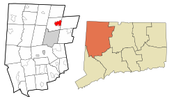Winsted's location within Litchfield County and Connecticut