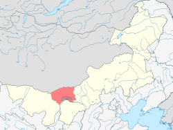 Location of Bayannur City jurisdiction in Inner Mongolia