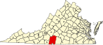 State map highlighting Pittsylvania County