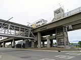 Light rail station from below