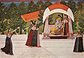 Kishangarh painting, Radha Krishna in pavilion.