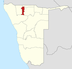 Location of the Oshana Region in Namibia
