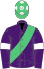 Purple, Emerald Green sash, Purple sleeves, White armlets, Emerald Green cap, White spots