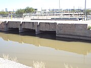 The overflow release on the Grand Canal. The Grand Canal was built in 1878. It is located near the end of 48th Street on a parcel owned by the City of Phoenix.