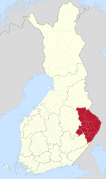 北卡累利阿在芬蘭的位置