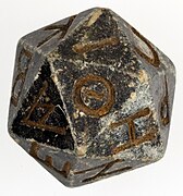 Twenty-sided serpentinite die from Ptolemaic Egypt[14]