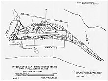 Map of runway on Betio and landing plans