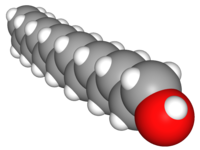 Space-filling model of 1-pentadecanol