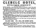An 1893 advertisement for the Glenelg Hotel inside Mackenzie's Guide to Inverness. The property's lessee at the time was Donald Macdonald Mackintosh