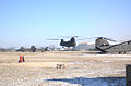 A CH-47 Chinook helicopter flys at Camp Humphreys.