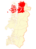 Location of Cisnes commune in the Aysén del General Carlos Ibáñez del Campo Region