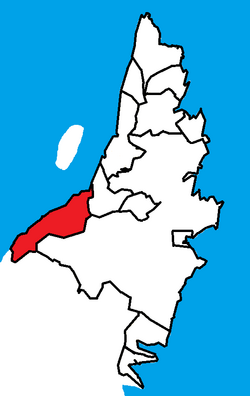 Location of Conception Bay South (red) in the St. John's Metropolitan Area.
