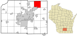 Location in Dane County and the state of Wisconsin.