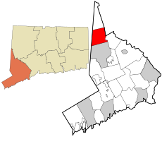 New Fairfield's location within Fairfield County and Connecticut
