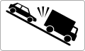 87.11 Indicates the risk of colliding with slow vehicles on a descent