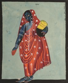 Vishnu as Mohini in the Kalighat style of painting, Cleveland Museum of Art