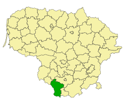 拉兹迪亚伊区在立陶宛的位置