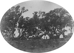 Camp on Little Blue River, Nebraska Territory, June 1858.