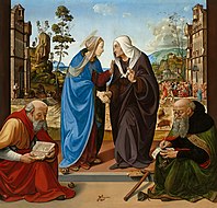 皮耶罗·迪·科西莫的《拜访圣尼古拉及圣安东尼（英语：Visitation with Saint Nicholas and Saint Anthony）》，184.2 × 188.6cm，约作于1490年，来自山缪·亨利·卡瑞斯的收藏。[18]