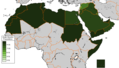 Muslim percentages in the Arab League.