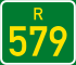 Regional route R579 shield