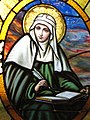 Image 2St Bridget of Sweden pictured with a halo. In Christian iconography, saints may also be depicted with wreaths, palm branches, and white lilies. (from Saint)