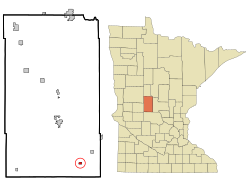 格雷伊格尔在托德县及明尼苏达州的位置（以红色标示）