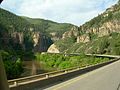 Interstate 70 in Colorado through Glenwood Canyon.