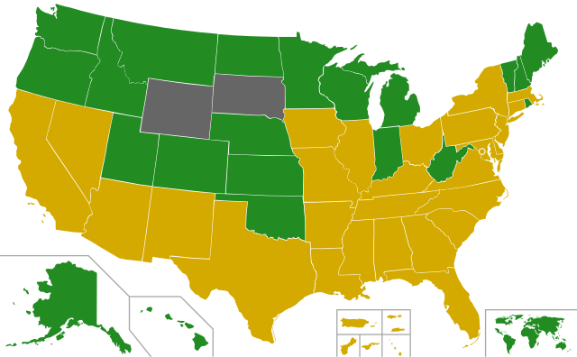 Results in pledged delegates, by state