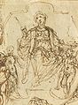 Sketch of Charity flanked by Glory and Happiness, circa 1608