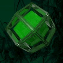 Green rhombic dodecahedron