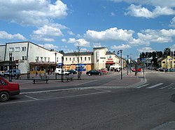 Market square along the main street of Mäntsälä.